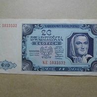 Polen Geldschein 20 Zloty 1948 gebraucht