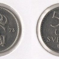 Schweden 50 Öre 1973 U (Silber) "Gustaf VI. (1950-1973)" ss-vz