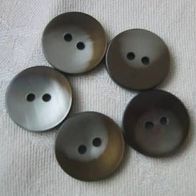5 braun-grau schimmernde Knöpfe; 1,7 cm Durchmesser