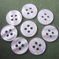 8 weiß schillernde Hemdknöpfe; 1,3 cm Durchmesser