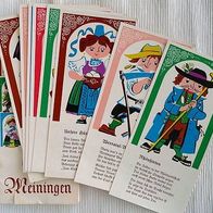 Postkartensammlung Volkskunst Folklore Meiningen Thüringen
