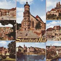 alte AK Schwäbisch Hall 1973, Comburg, Am Kocher, Marktplatz, Kirche, Rathaus