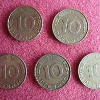 10 Pfennig 1991 "A, D, F, G und J"