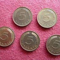 5 Pfennig 1991 "A, D, F, G und J"