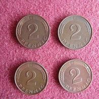 2 Pfennig 1990 "D, F, G und J"