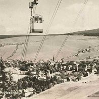 alte AK Oberwiesenthal 1963, Drahtseilbahn und Ort, Fichtelberg, Erzgebirge