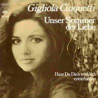 7"CINQUETTI, Gigliola · Unser Sommer der Liebe (Promo RAR 1976)