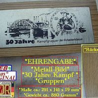 DDR-Ehren-Gabe * 30 Jahre Kampfgruppen * Metall-Bild auf Wandplatte * von 1983