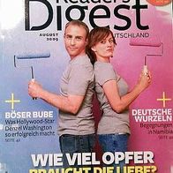 Reader´s Digest Deutschland Magazin August 2009 Wie viel Opfer braucht die Liebe?