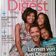 Reader´s Digest Deutschland Magazin September 2009 Lernen von den Obamas