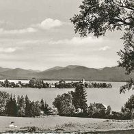 alte AK Chiemsee 1955, mit Fraueninsel