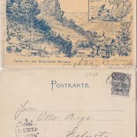 Erfurt Neudeck 1903 Künstler Ansichtskarte Zeichnung der Burg postalisch gelaufen