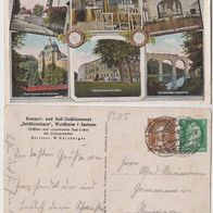 Waldheim Sachsen Litho 1927 Schützenhaus Inh. Nürnberger gelaufen Knick u. Rechts