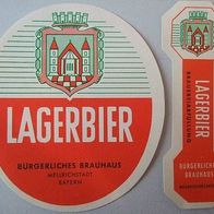 2 ältere Bier-Etiketten, Bürgerliches Brauhaus † , By