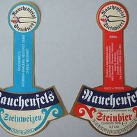 2 alte Bier-Etiketten - Brauerei Rauchenfels, Neustadt