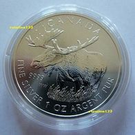 Canada 5 Dollar 2012 Wildlife Elch Silber