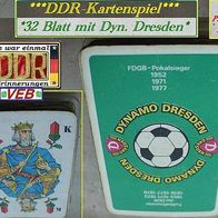 Skat-Blatt * Dynamo Dresden Fußballmeister der DDR auf der Rückseite