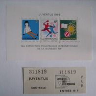 Juventus 1969 - Block und Eintrittskarte