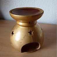 Weihnachtliche Duftlampe Keramik gold