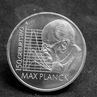 BRD: 10 € "150. Geburtstag Max Planck" 2008 F 18g Sterlingsilber