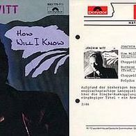 7"WITT, Joachim · How Will I Know (Promo RAR 1986)