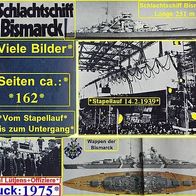 WW II-Buch Schlachtschiff Bismarck Stapellauf bis Untergang Druck1975 zig Bilder
