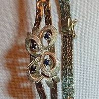 Armband aus 835er Silber, vergoldet, mit blauen Steinen
