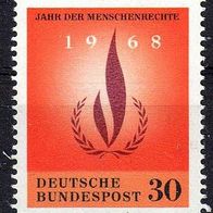 Bund 1968 Mi. 575 * * Menschenrechte Postfrisch (2594)