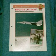 MIG-25 "Foxbat" (Mikojan-Gurewitsch) - Infokarte über