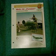 MIG-19 "Farmer" (Mikojan-Gurewitsch) - Infokarte über