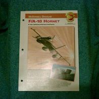 F/ A-18 Hornet (McDonnell Douglas) - Infokarte über