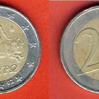 Griechenland 2 Euro 2002 ohne Buchstabe