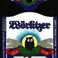 Bieretikett Brauerei Wörlitz GmbH Oranienbaum-Wörlitz Lkr. Wittenberg Sachsen-Anhalt