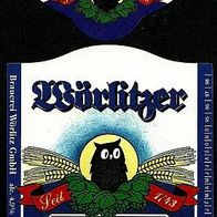 Bieretikett Brauerei Wörlitz GmbH Oranienbaum-Wörlitz Lkr. Wittenberg Sachsen-Anhalt