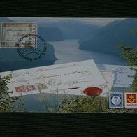 Norwegen, Austellungskarte der int. Briefmarkenbörse Sindelfingen