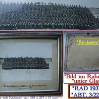 Militaria * WW II * RAD 3/225 * Sommer 1937 * Orig.-Bild im Rahmen unter Glas * ALT