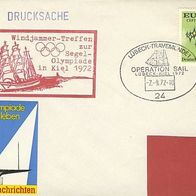 Olympia Brief 1972, Windjammer - Treffen mit Sonderstempel.