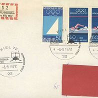 Olympiade 72, Brief mit Sonderstempel.