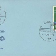 Olympiade 72, Brief mit Sonderstempel.