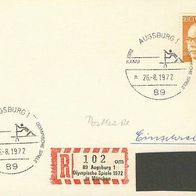 Olympia München 72, Karte, Einschreiben und Sonderstempel