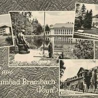 alte AK Bad Brambach 1962, Vogtland-Haus, Curie-Haus, Waldcafe, Röthenbachtal