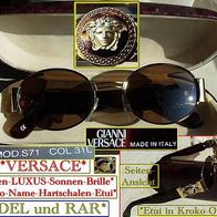 Gianni Versace-Herren-Sonnenbrille * mit Medusen-Köpfen im No-Name-Hartschalen-Etui