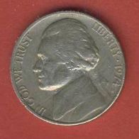 USA 5 Cents 1974 D.