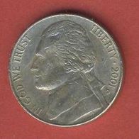 USA 5 Cents 2001 D.