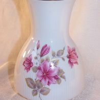 Winterling Röslau Porzellan Vase mit Blumen/ -Golddekor , 50/60er J.