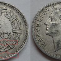 Frankreich 5 Franc 1947 (Aluminium - mit B, 9 geöffnet) ## Li7