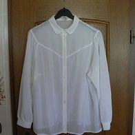 Damen Bluse von C&A Größe 50 Farbe : weiß Langarm