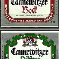 Bieretiketten Brauerei Cannewitz Alfred Hantschmann GmbH Grimma-Cannewitz Lkr Leipzig
