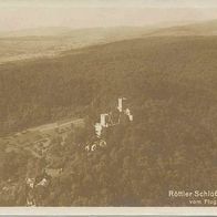 alte AK Röttler Schloß bei Lörrach, Luftbild Fliegeraufnahme vor 1945