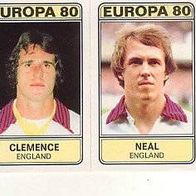 Panini Fussball 1980 Clemence / Neal England Nr 313 A + B